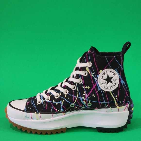 Converse Run Star Hike High 'Splatter Paint' Platform Sneakers 571872C NWT - Picture 3 of 6